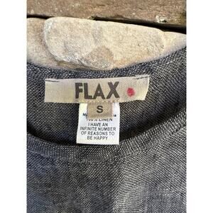 Flax Linen Double Pocket Dress-Gray/Black